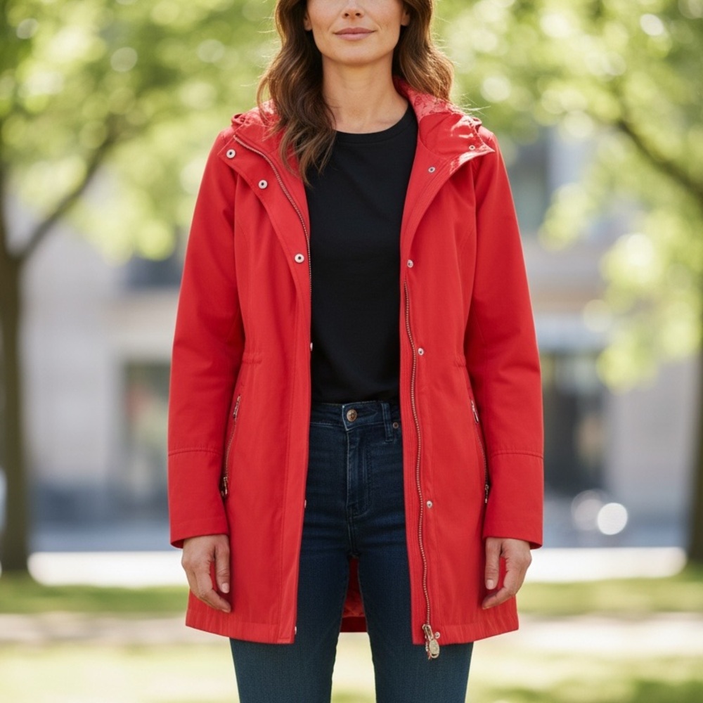 Dennis Basso Red Utility Jacket